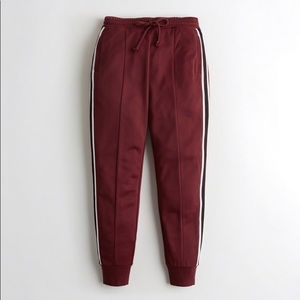 Hollister Maroon High-Rise Joggers